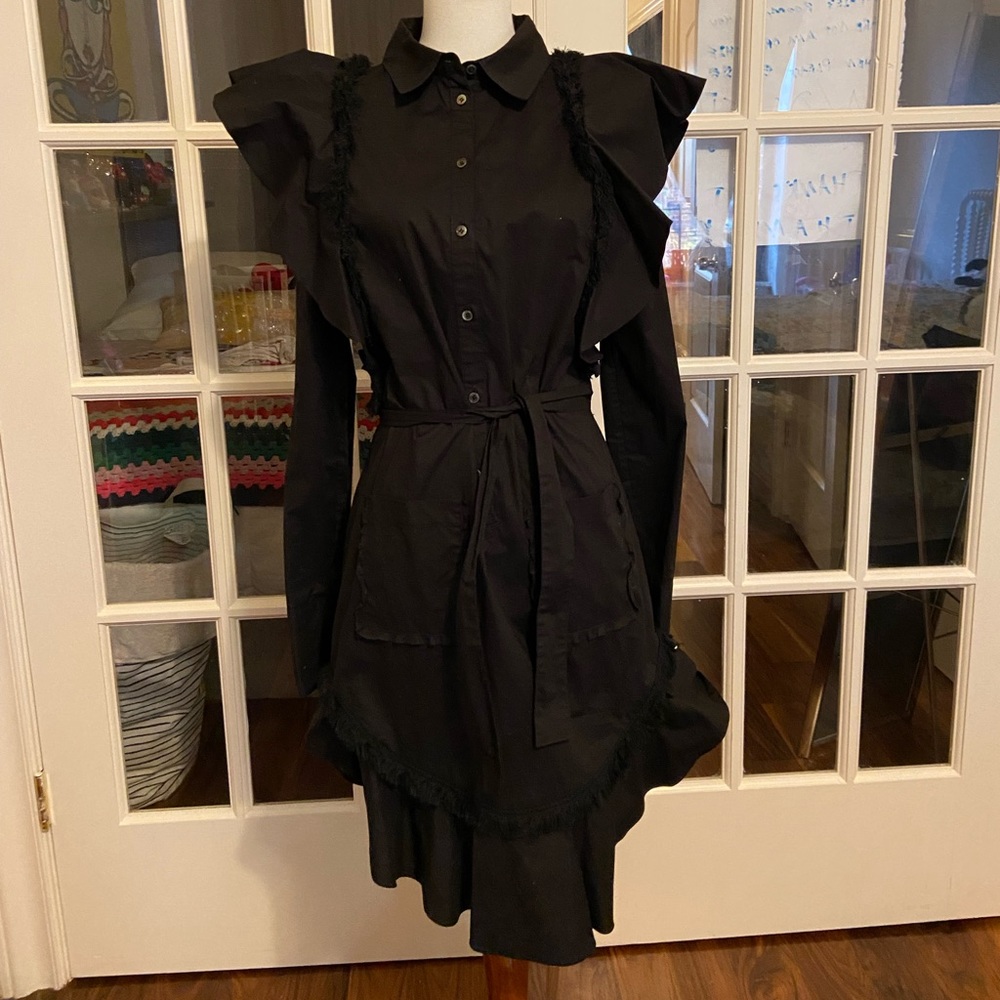 Marissa Webb chic black shirt dress!